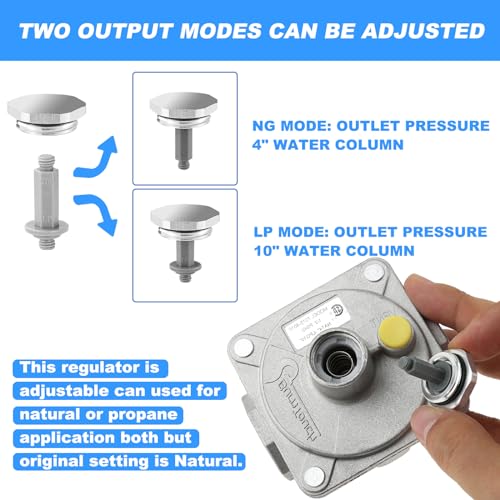 3/4" Natural Gas Pressure Regulator, Adjustable Natural Gas Regulator fits for NG/LPG Applications, Pressure 4"WC for NG, 10"WC for LPG; 1/2PSI Gas Regulator Fit for Commercial or Domestic Gas Stove