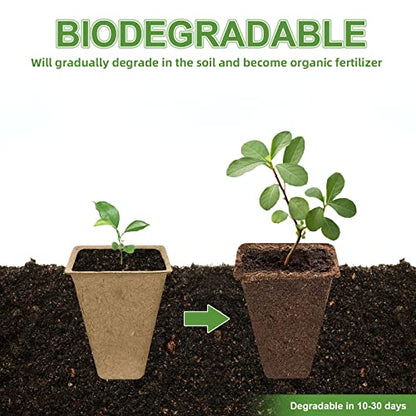 240 Cells Biodegradable Seedling Starter Trays, 20 Pack Plant Starter Kit - size: 240 Cells, 20 Packs
