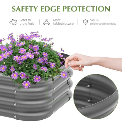 Besebay 2-Pack 2x1ft Galvanized Raised Garden Bed, Outdoor Planter Bed, - color: Dark Grey, size: 2x2x1ft-2Pack