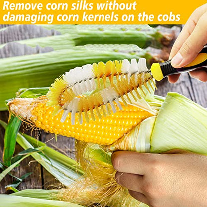 Corn Silk Brush Remover Corn Silk Remover Brush Silking Silker Remove Fruit and Vegetable Cleaning with Handle for Carrots, Potatoes