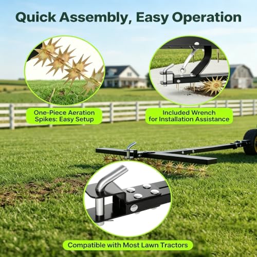 35" Plug Aerator Tow Behind, 400 LBS Tow Behind Spike Lawn Aerator