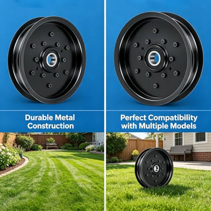 1-613098 Flat Idler Pulley Replaces T oro E613098, John Dee re TCA19779 TCA20092, H ustler 781856, O regon 78-022; Fits Ex M ark TR23KC FMD604 and John Dee re Z710A Z720A Z910A Lawn Mowers; 2 Pack - size: 1-613098_2pc