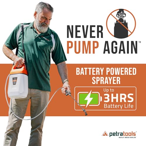 PetraTools EZ1 Battery Powered Sprayer - 3 Hr Runtime & 3 Nozzles, 1 Gallon - size: EZ1-Sprayer