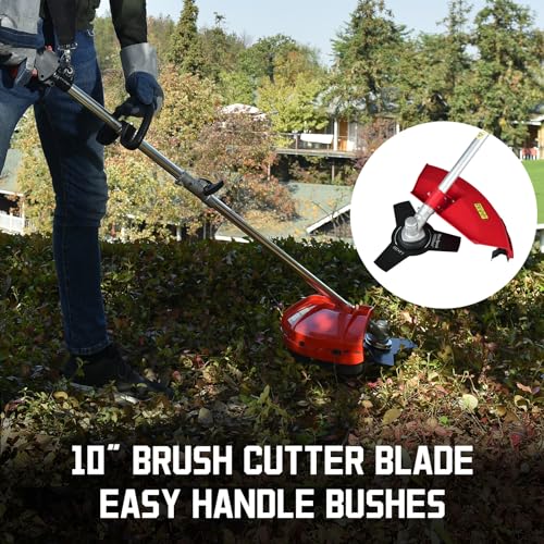 PowerSmart 25.4cc Gas Weed Wacker, 2-in-1 String Trimmer/Edger 16-Inch with 10-Inch Brush Cutter for Grass Cutting, 2025 Version