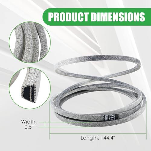 130-0843 Deck Belt Fit for Toro TimeCutter with 54'' Deck, Aramid Cord - size: 0.5" x 144.4"