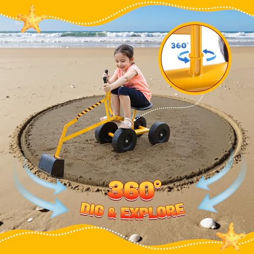Albott Ride On Sand Digger Excavator Toys - color: Yellow