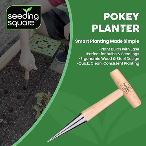 Pokey Planter Wooden Handle Garden Tool for Planting Bulbs and Seedlings