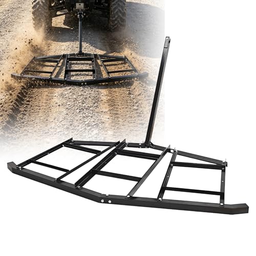 Driveway Drag, 74"-1 Heavy Duty Steel Driveway Drag Harrow with Pin-Style Hitch, Tow Behind Grader for ATV, UTV, Garden Lawn Tractors – Adjustable Bars for Efficient Driveway Lawn Maintenance - size: 74"-1