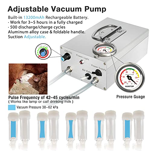 6L Goat Milking Machine, Pressure Gauge Pump Goat Milker (Pro Plus)