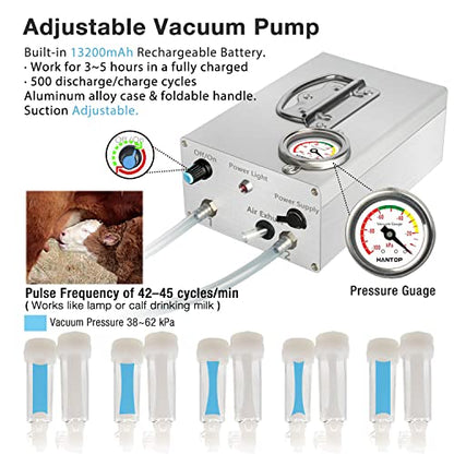 6L Goat Milking Machine, Pressure Gauge Pump Goat Milker (Pro Plus)