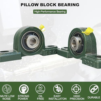 2 Pack UCP201-8 Pillow Block Bearing - 1/2" Mounted Pillow Block Bearings Solid Cast Iron Base - Self Alignment (UCP201) - style: UCP201-8