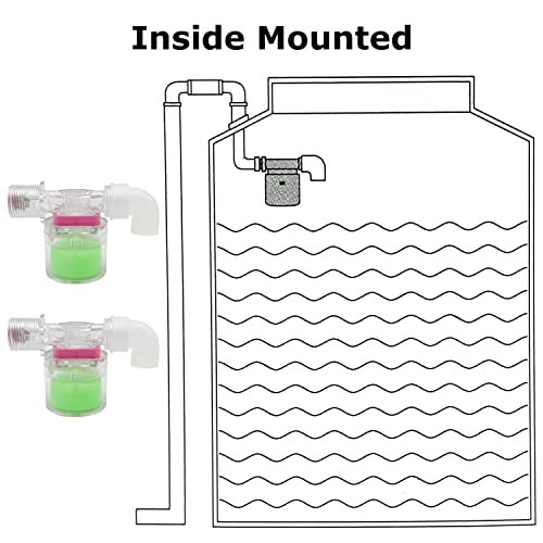 Transparency Water Float Valve, Water Level Control Water Tank Traditional Float Valve Upgrade (1/2“ SIDE) - size: 1/2“ SIDE