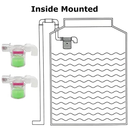 Transparency Water Float Valve, Water Level Control Water Tank Traditional Float Valve Upgrade (1/2“ SIDE) - size: 1/2“ SIDE
