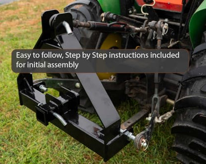 Impact Implements® 3-Point to 2" Hitch Receiver for Cat-1 Farm Attachments