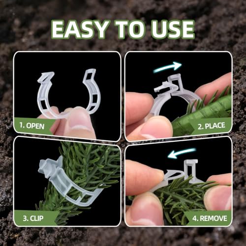 CLEANGOR 300Pcs Plant Clips, Plant Support Clips Plastic Trellis Clips