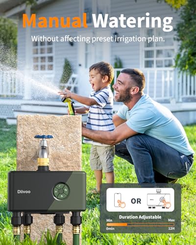 Diivoo Brass 4 Outlets WiFi Water Timer - size: 4 Outlets