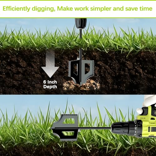 4-in-1 Garden Tiller Soil Cultivator Compatible with 3/8" Hex Drive Drill