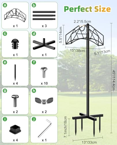 Garden Heavy Duty Hose Holder Stands Storage Rack Freestanding for Outside - color: Single-Hook (Black)