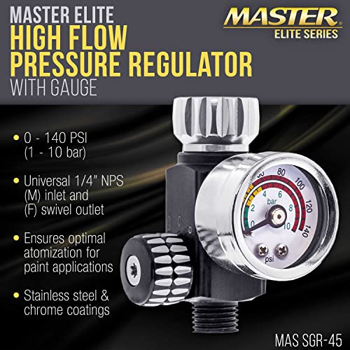 Master Airbrush Elite Series High Flow Spray Gun Air Pressure Regulator