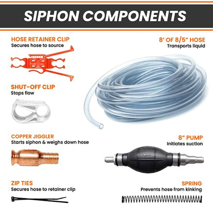GasTapper Deluxe Siphon Pump for Gas, Diesel & Water - 8' Hose, 4 Gls/Min - style: SiphonPro Deluxe