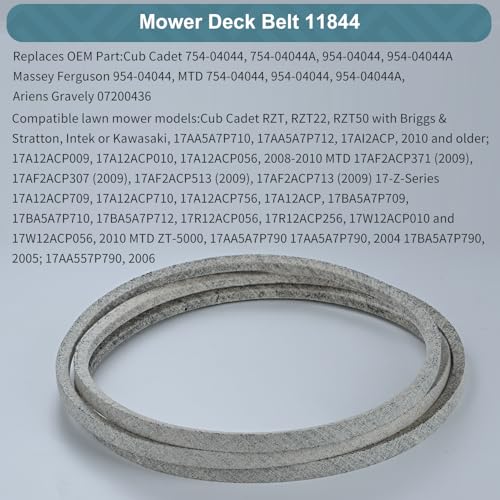 Holdly 754-04044 Deck Belt 1/2 x 133'', Mower Belt for MTD 754-04044, 954-04044, 754-04044A, 954-04044A, Cub Cadet RZT 50 Z Force S 48 Troy Bilt Mustang 50 - size: 754-04044