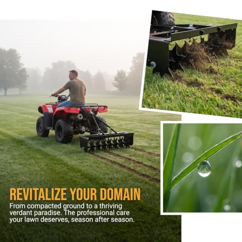 Heavy Duty Tow Behind Lawn Aerator with Steel Spike Discs for Soil