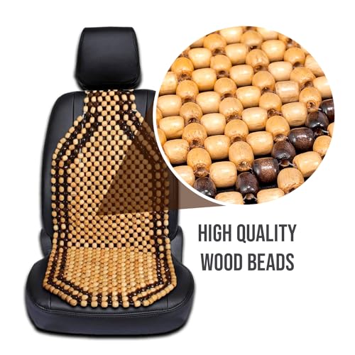 Zento Seat Beads Bead Seat Covers for Cars 2 Pieces of Natural Wooden Beads Back Massage Cushion, Bamboo Seat for Comfort in Your Travel Experience Cover Seats for Cars Beaded Car Seat - size: 2- Packs