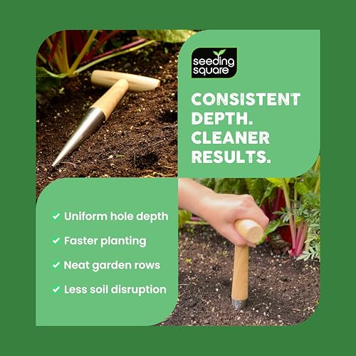 Pokey Planter Wooden Handle Garden Tool for Planting Bulbs and Seedlings