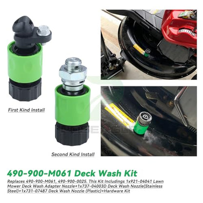 [Upgraded 490-900-M061 Deck Wash Kit Replaces 490-900-0025 | Including 921-04041 Lawn Mower Deck Wash Adapter Nozzle, 737-04003D Deck Wash Nozzle, 731-07487 Deck Wash Nozzle - color: A01 1x490-900-M061 Deck Wash Kit