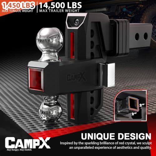 Adjustable Trailer Hitch Fits 2" Receiver 6-Inch Drop/Rise, Black - color: 2 inch Receiver-Black