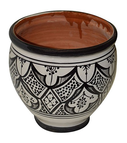Flower Pot Moroccan Spanish Garden Drain Hole Ceramic Planter Handmade