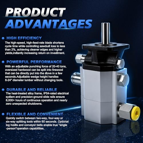 16GPM 2-Stage Hydraulic Log Splitter Pump 3000PSI 1'' Inlet 1/2'' NPT - size: 16GPM