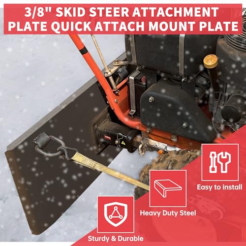 ECOTRIC 3/8" Skid Steer Attachment Plate Universal Quick Attach Mount Plate - size: 1 piece 3/8" thick