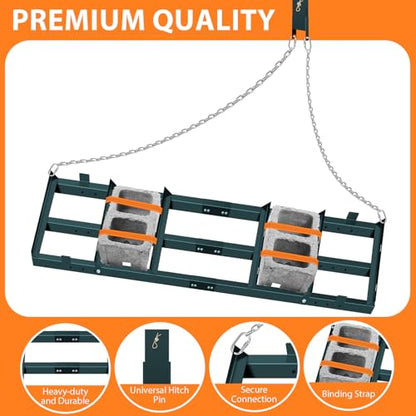 8FT Driveway Drag Harrow, Heavy-Duty Tow Behind Drag Harrow
