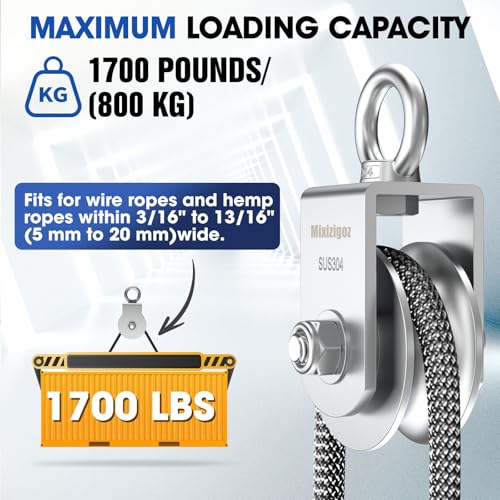 Rope Pulley, 304 Stainless Steel Cable Pulley Wheel, 68mm 1PC - style: 68 mm