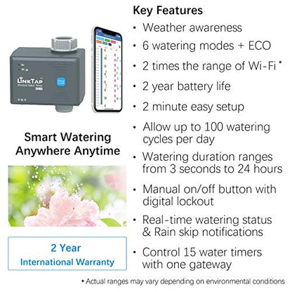 LinkTap G1S Smart Hose Timer (Requires Gateway), Weather Adaptive - size: G1S timer only