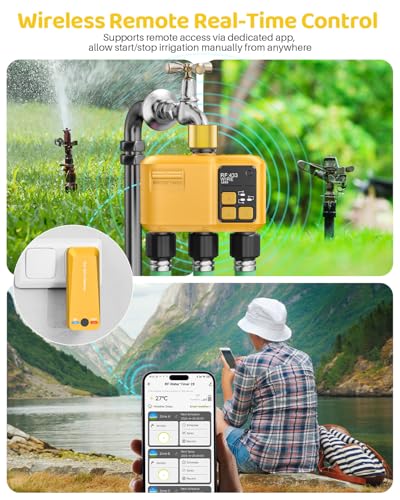 WiFi Water Timer 3 Outlet Garden, Brass Inlet - size: 3 Outlet In