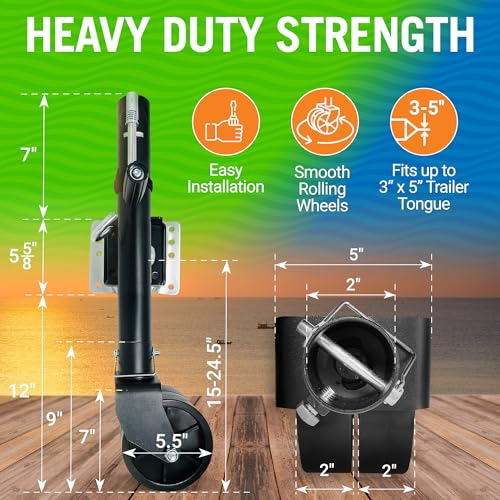 Boat Trailer Jack with Dual Wheels (2000 lb), Folding Tongue Jack - size: 2000LB 2 Wheels