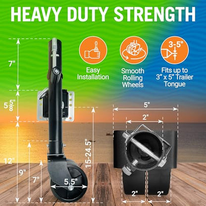 Boat Trailer Jack with Dual Wheels (2000 lb), Folding Tongue Jack - size: 2000LB 2 Wheels