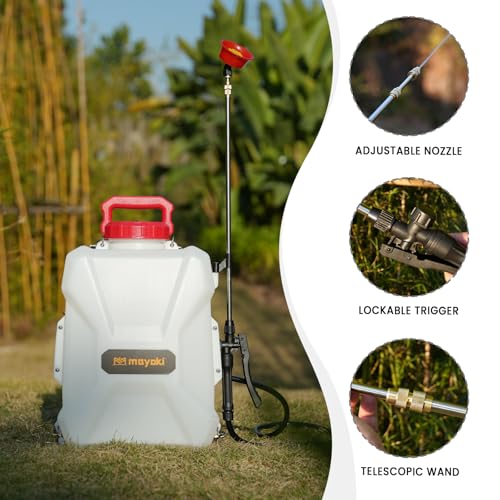 3Gal Battery Powered Garden Sprayer Compatible with Milwaukee 18V Battery - color: Red