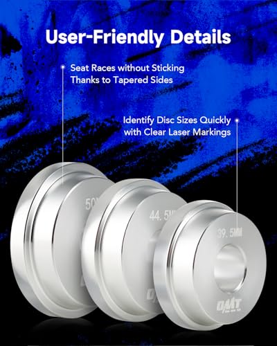 OMT Bearing Press Kit, 10pc Bearing Race and Seal Driver Set | Seal Installer Bearing Driver Kit for Bearing Installation with Seal Driver and 9 Bearing Adapters, Silver - size: 39.5 to 81 mm