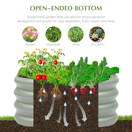 Besebay 2-Pack 2x1ft Galvanized Raised Garden Bed, Outdoor Planter Bed, - color: Light Green, size: 2x2x1ft-2Pack