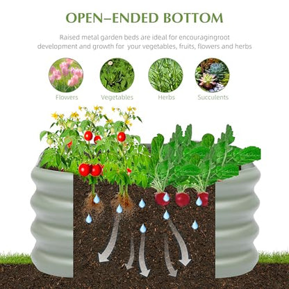 Besebay 2-Pack 2x1ft Galvanized Raised Garden Bed, Outdoor Planter Bed, - color: Light Green, size: 2x2x1ft-2Pack