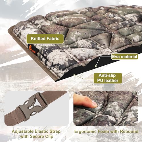 Hunting Seat Cushion, Silent Memory Foam Pad for Tree Stand & Saddle - color: Truetimber Strata