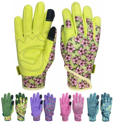 Cute Pattern Gardening Gloves,Thornproof Garden Glove,Gardener Gift - color: 1 Pair Per Pack-chartreuse, size: Medium