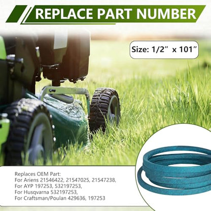 429636 197253 Deck Blade Drive Belt 1/2" x 101" for Craftsman Mower