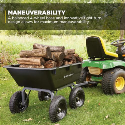 Gorilla Carts Poly Dump Cart, 1200 lb. Capacity, 6 Cu Ft - size: 6-Cubic Feet, style: Pneumatic