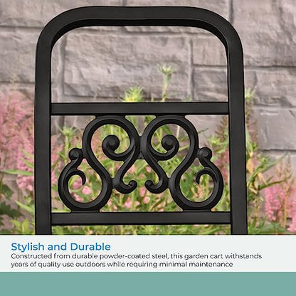 Suncast Metal Decorative 200' Hose Cart with Flat-Free Wheels and Foot Caps, Stylish Garden Hose Reel Cart for 200' of Standard Vinyl Hose - size: 200 Feet