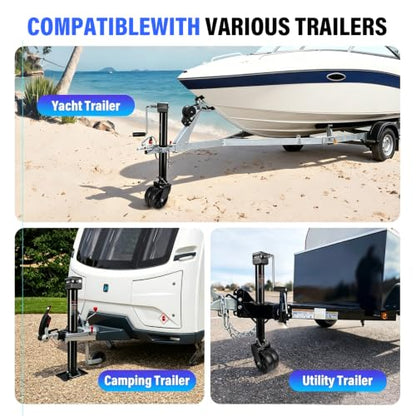 2-in-1 A-Frame Trailer Jack, 5000lbs Foot Plate & 2000lbs Dual-Wheel