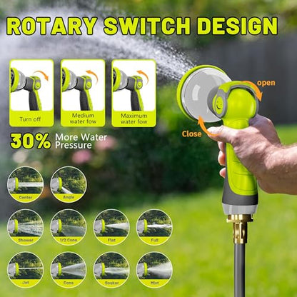 110 FT 5/8" Retractable Garden Hose Reel, Wall Mount - color: Upgrade-green, size: 110FT-5/8"